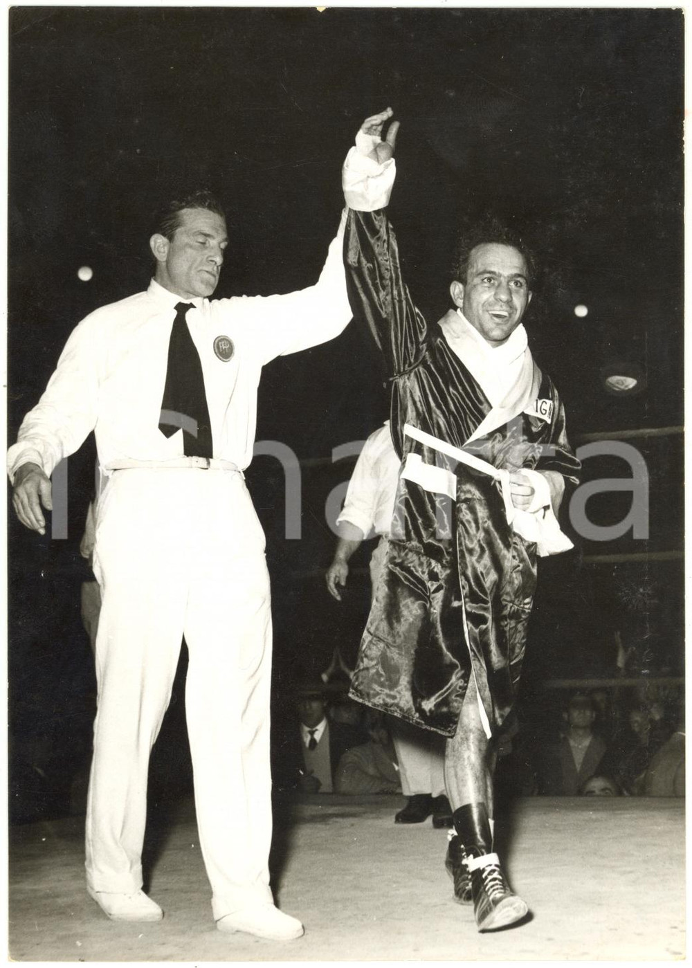 1956 MILANO BOXE - Mario D'AGATA vincitore contro Juan CARDENAS *Foto 13x18 cm