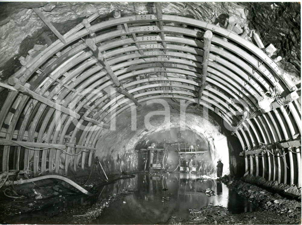 1959 COURMAYEUR (AO) Cantiere TRAFORO DEL MONTE BIANCO - Scavi al km 1 *Foto