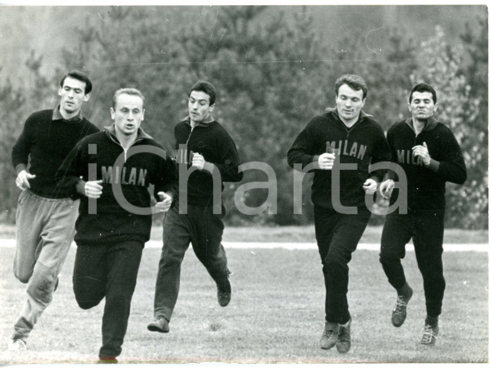 1963 MILANELLO CALCIO Allenamento MILAN - Ambrogio PELAGALLI Josè ALTAFINI *Foto