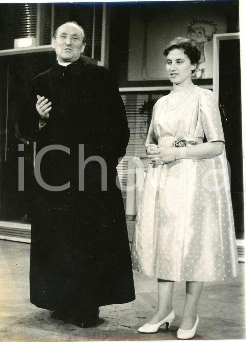1958 LASCIA O RADDOPPIA? Concorrente Amabile BATTISTELLO con Don Franco *Foto