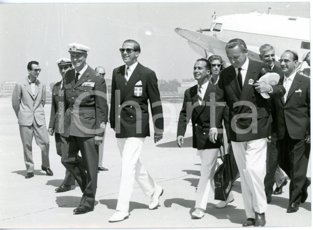 1960 NAPOLI Capodichino XVII OLIMPIADI Arrivo del principe Costantino di Grecia