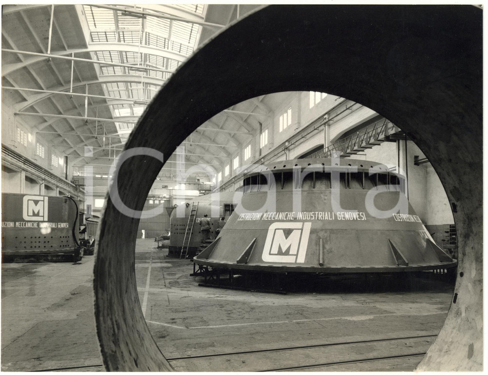 1966 GENOVA CORNIGLIANO Interno dello stabilimento CMI-ITALSIDER *Foto 24x18 cm