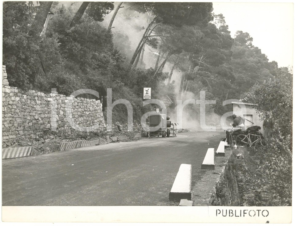1953 Area di GENOVA Impresa Medioli - Cantiere della nuova strada per CHIAVARI