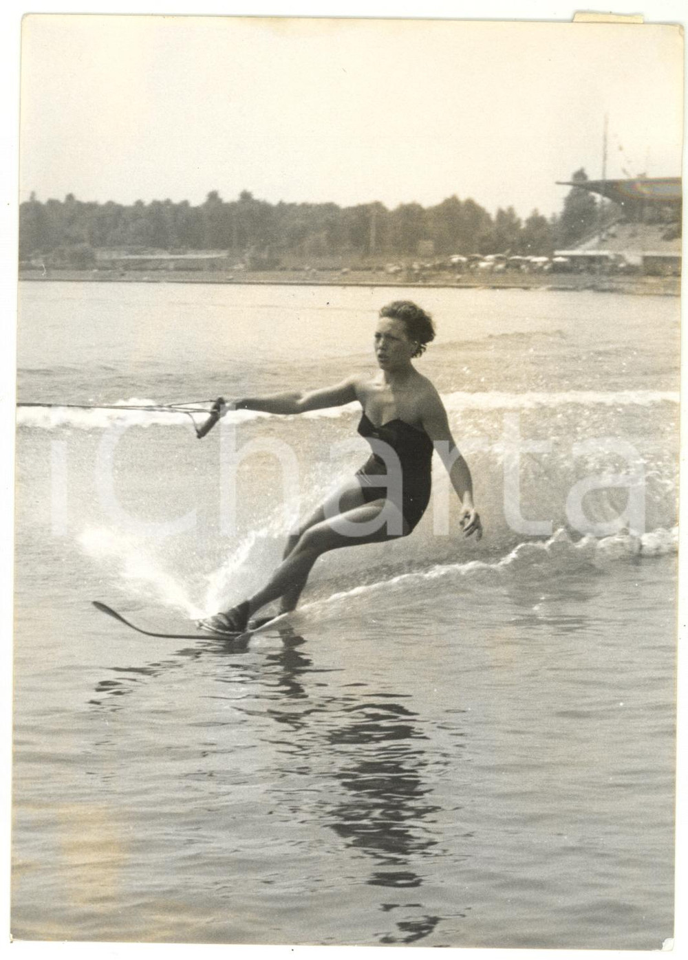 1954 MILANO Europei SCI NAUTICO Slalom - Maggy ARNOULD seconda classificata Foto
