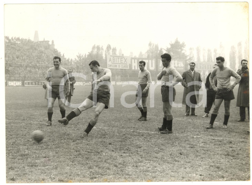 1956 BERGAMO CALCIO Allenamento NAZIONALE - Tiri di prova di Ardico MAGNINI Foto