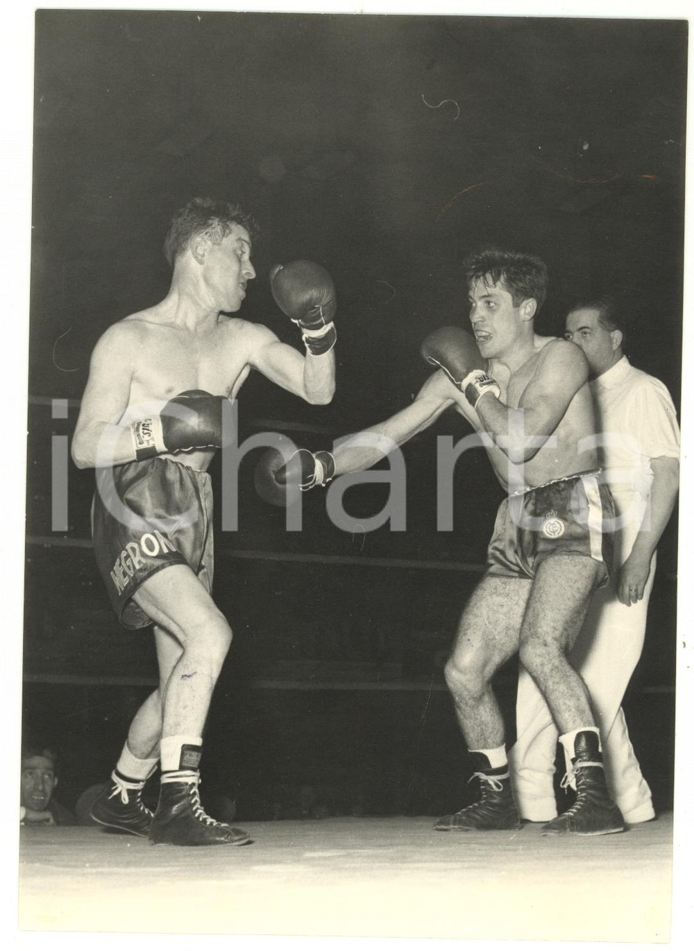 1957 MILANO BOXE Pesi Mosca - Young MARTIN vs Aristide POZZALI *Foto 13x18 cm