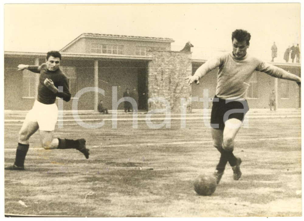 1959 FIRENZE CALCIO Allenamento NAZIONALE - Paolo BARISON al tiro *Foto 18x13 cm