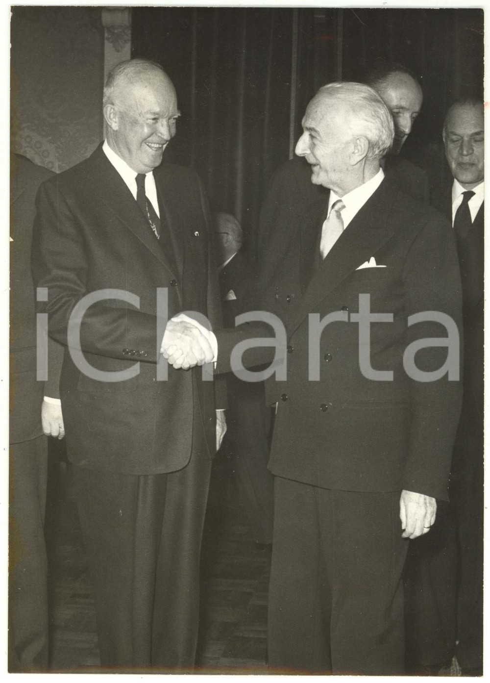 1959 ROMA - VIMINALE Antonio SEGNI incontra Dwight EISENHOWER *Foto 13x18 cm