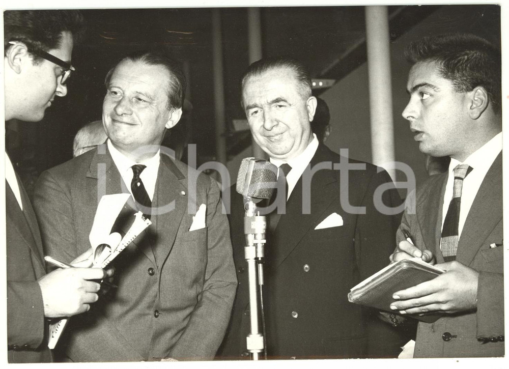 1959 ROMA Giuseppe PELLA e Pierre WIGNY incontrano i giornalisti *Foto 