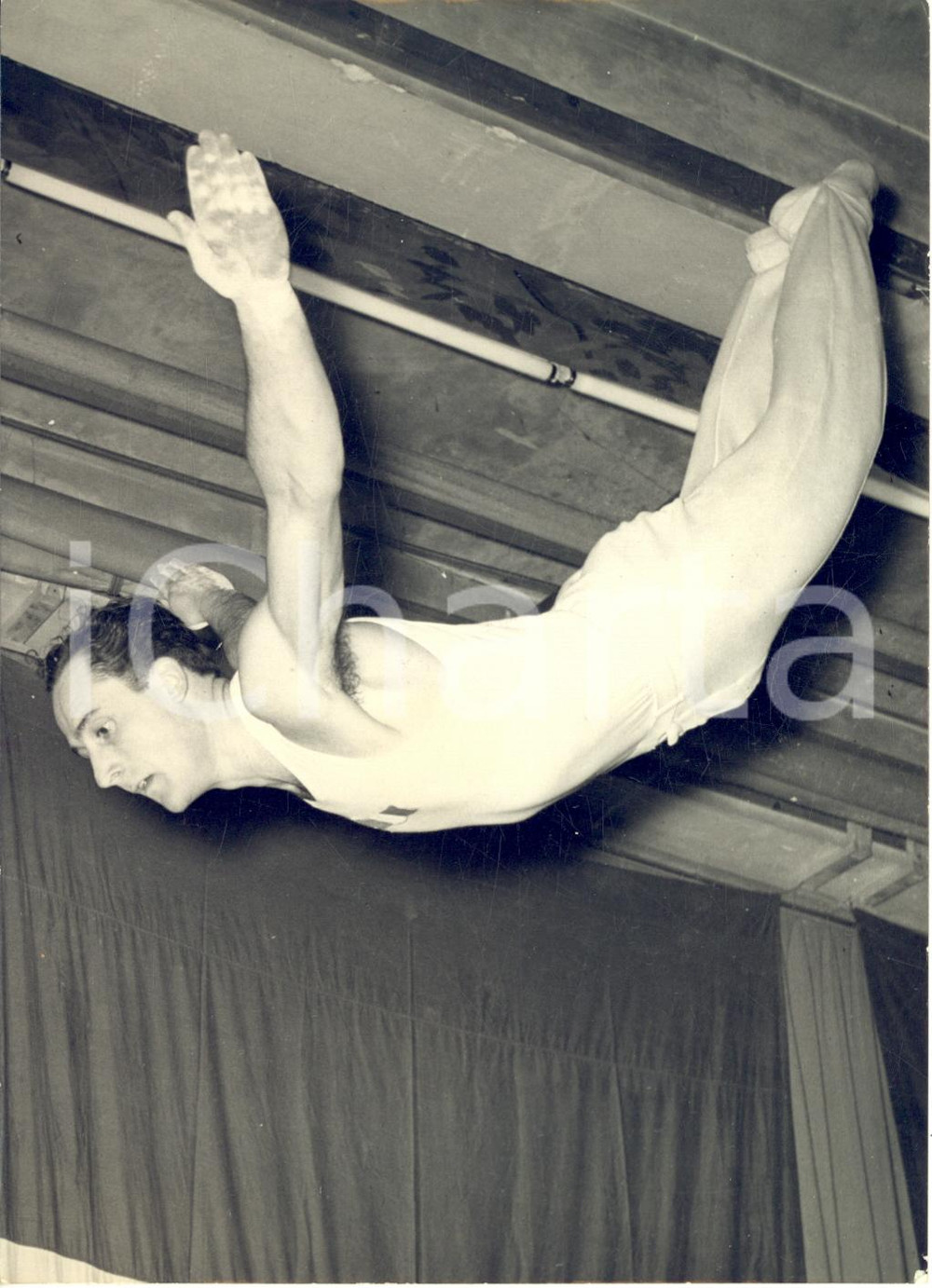 1954 SAANEN (CH) Ginnastica artistica - Guido FIGONE in gara - Foto 13x18
