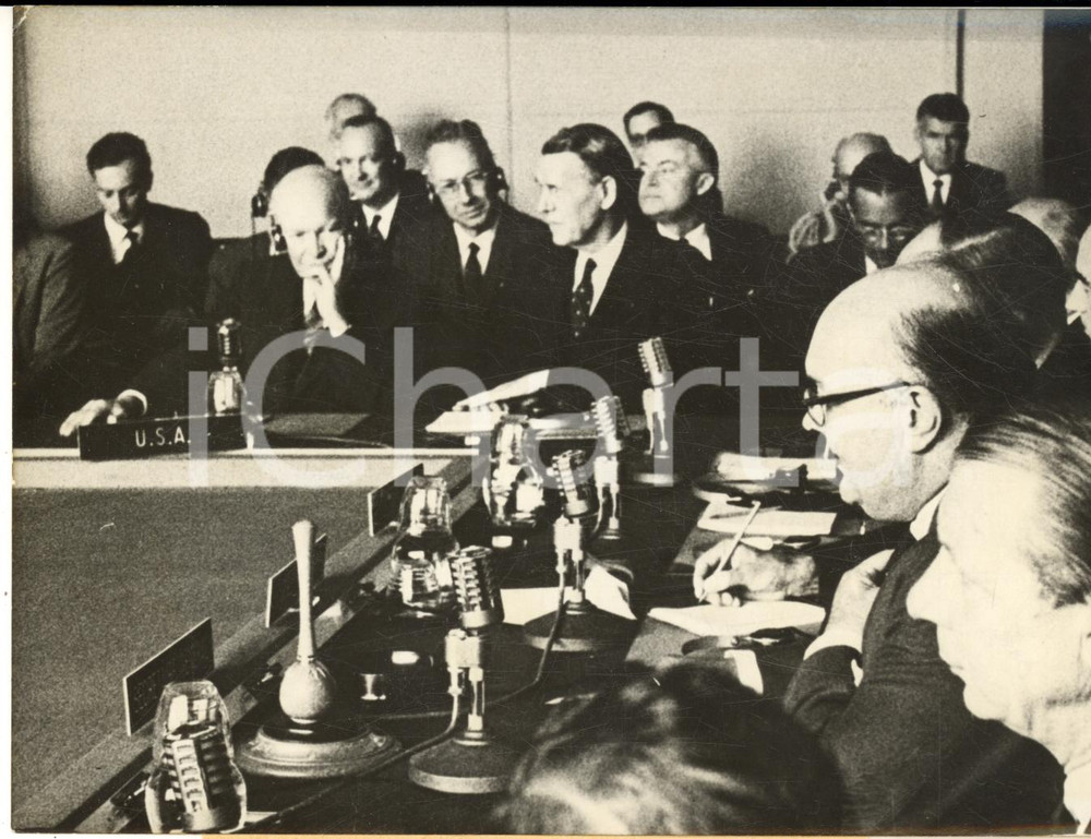 1959 PARIS Presidente Dwight EISENHOWER in visita alla NATO - Foto 18x13 cm