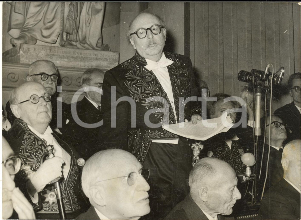 1959 PARIS Discorso di Jean ROSTAND all'Académie Française - Foto 18x13 cm