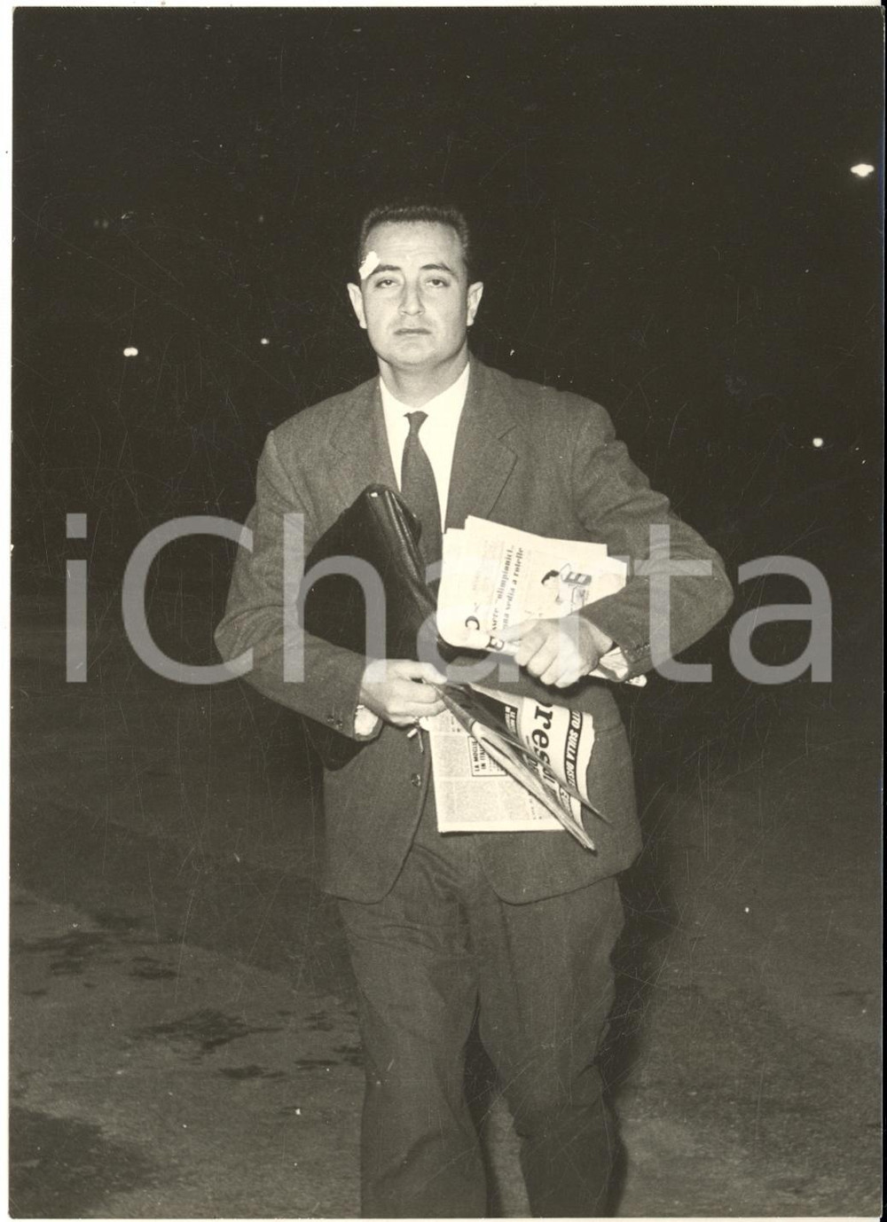 1955 ca PALERMO On. Raffaello RUBINO minacciato dalla criminalità *Foto 13x18