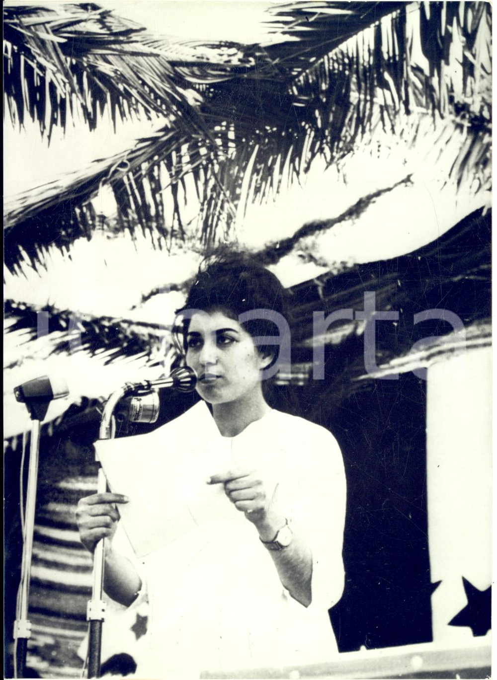 1962 BEN AKNOUN Djamila BOUPACHA in campagna elettorale per il F.L.N. *Foto