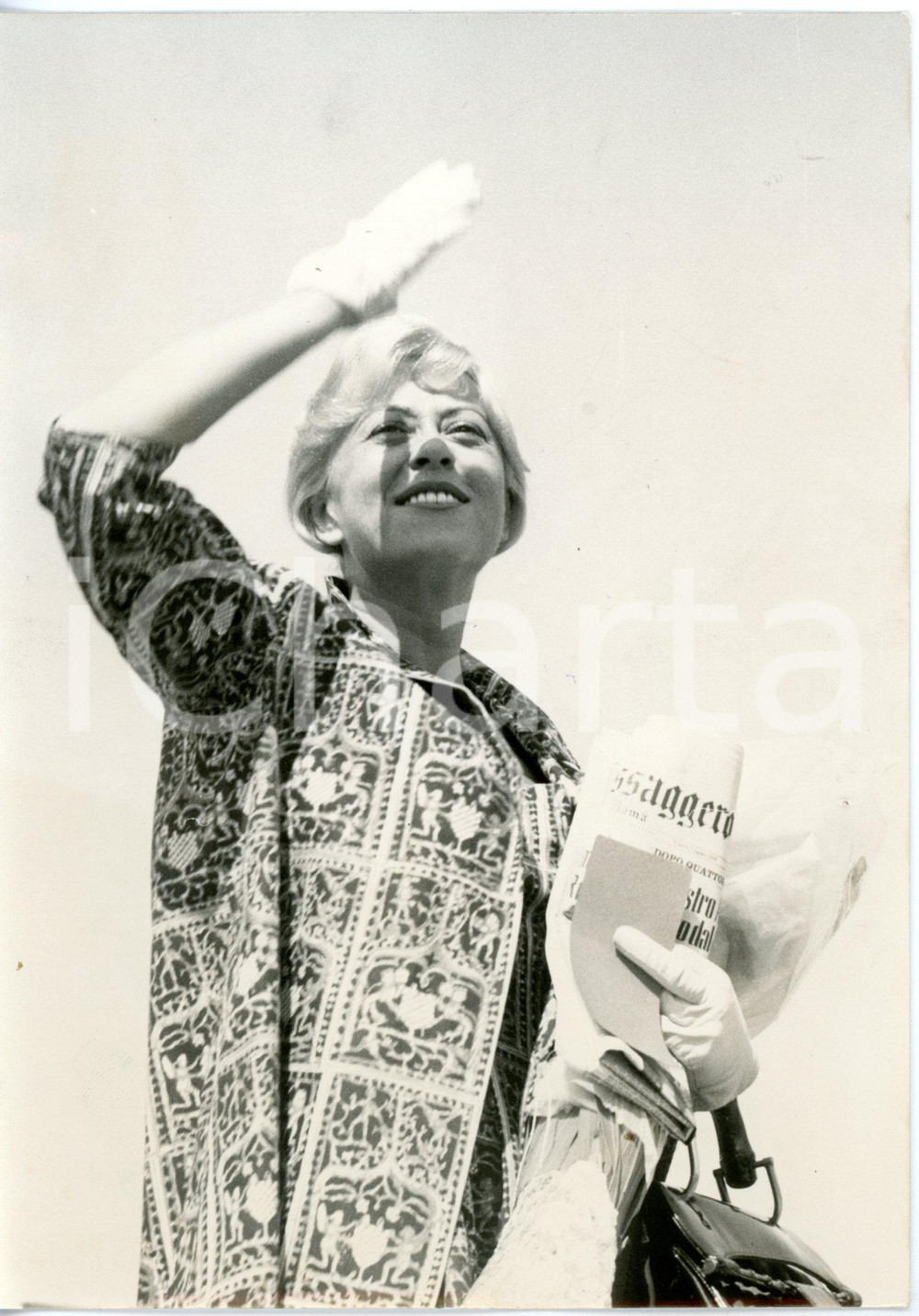 1959 ROMA Giulietta MASINA con "Il Messaggero" in partenza per Mosca *Foto 13x18