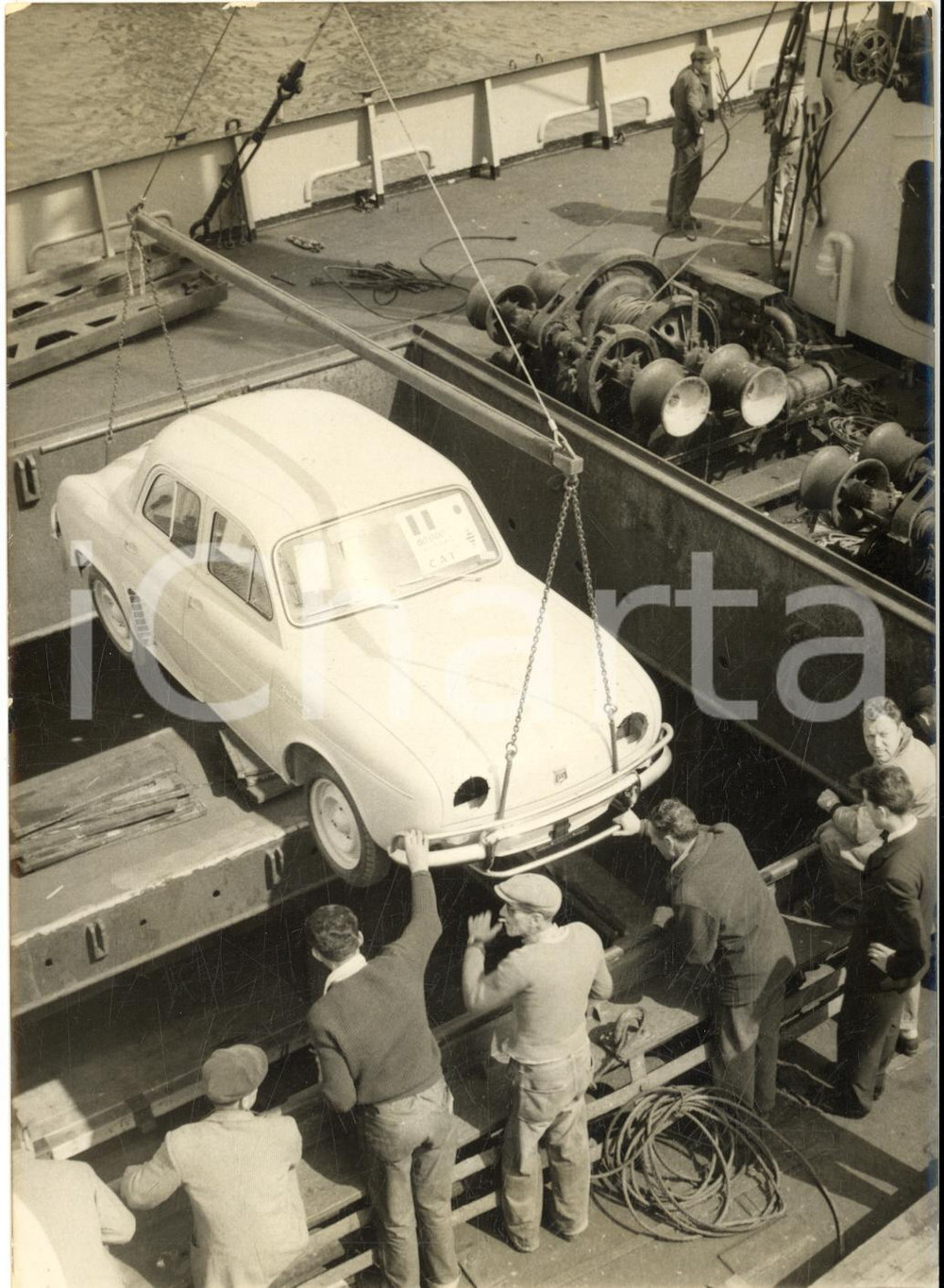 1959 LE HAVRE Imbarco 60.000^ RENAULT per esportazione USA *Foto 13x18 cm