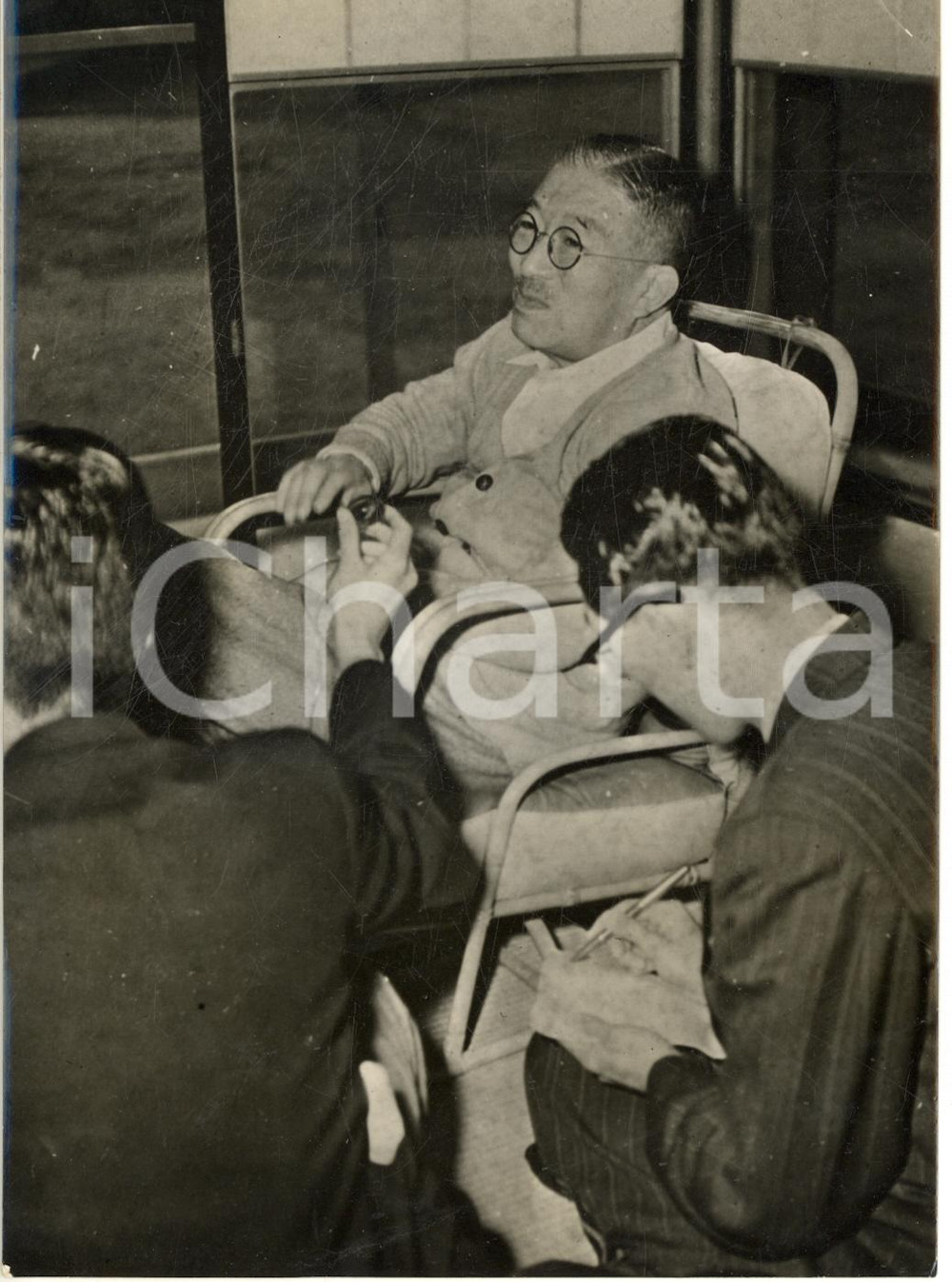1955 ca TOKYO (JAPAN) Ichiro HATOYAMA in conferenza stampa *Foto 13x18 cm