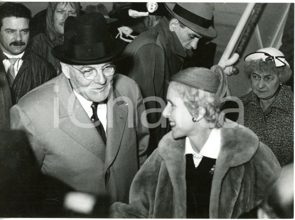 1954 MILANO Malpensa - Arrivo di John FOSTER DULLES e Clare BOOTHE LUCE *Foto