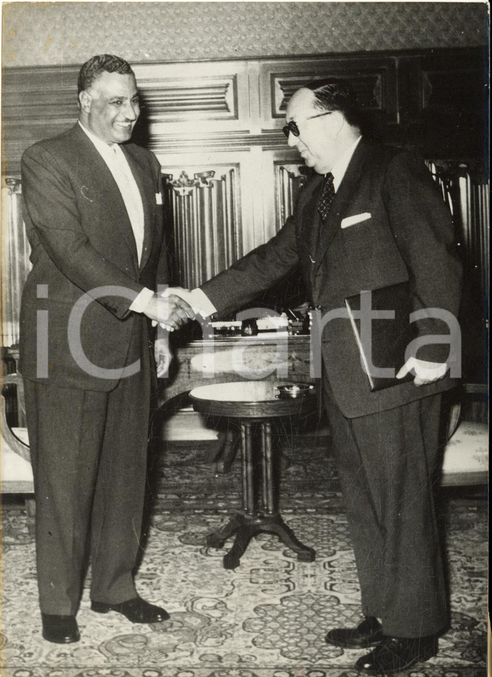 1959 IL CAIRO Presidente NASSER riceve ambasciatore URSS Evgeny KISSELEV *Foto