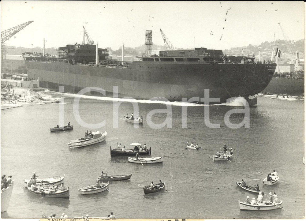 1959 LA CIOTAT (F) Lancement du grand pétrolier CENTAURE - Photo 18x13 cm