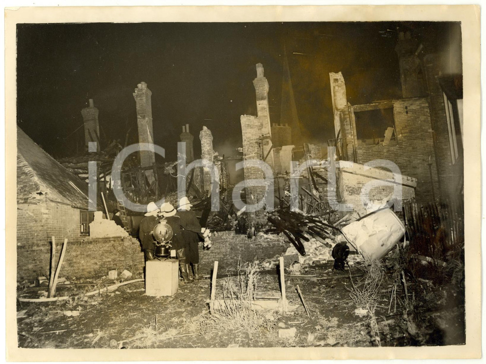 1956 WADHURST (SUSSEX) RAF plane crash - Firemen at the scene of the accident
