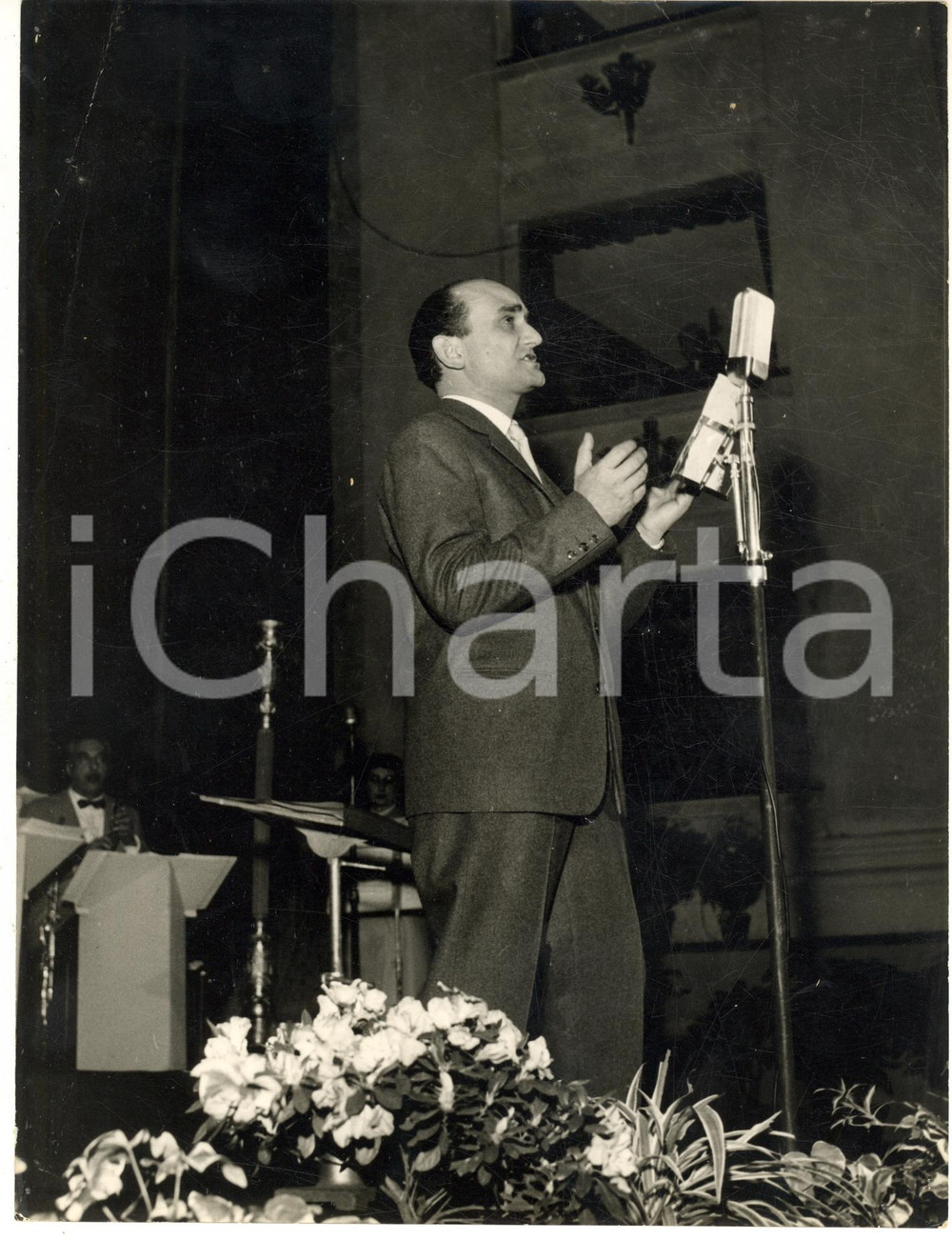 1955 ca s. l. ITALIA Mario BERTORELLO a una manifestazione canora *Foto 18x24