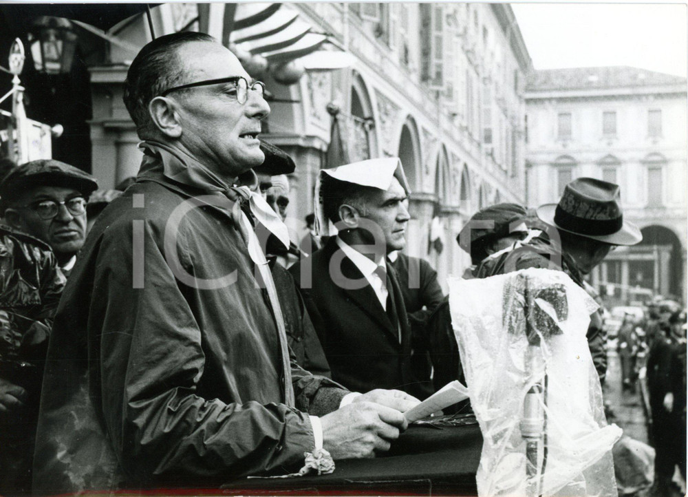1961 TORINO Piazza San Carlo - Enrico MATTEI al raduno forze della Resistenza - 