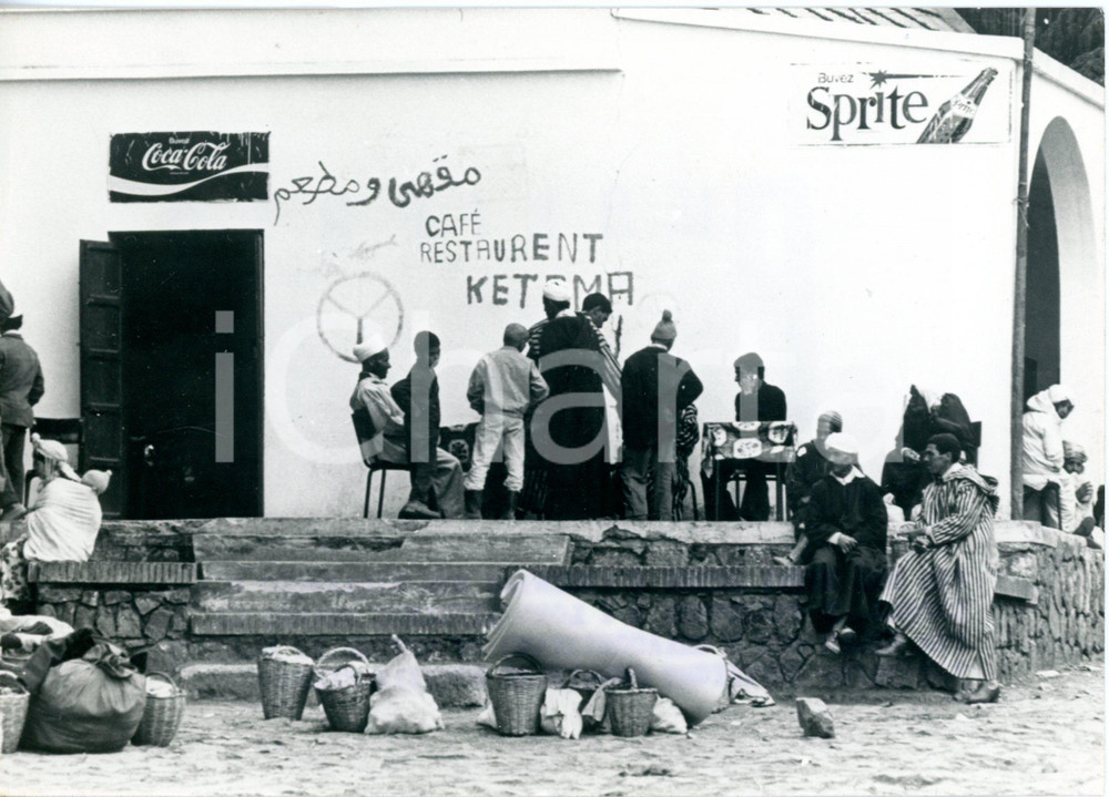 1970 ca Mercato di KETAMA (MAROCCO) Commercianti al ristorante - Foto 18x13