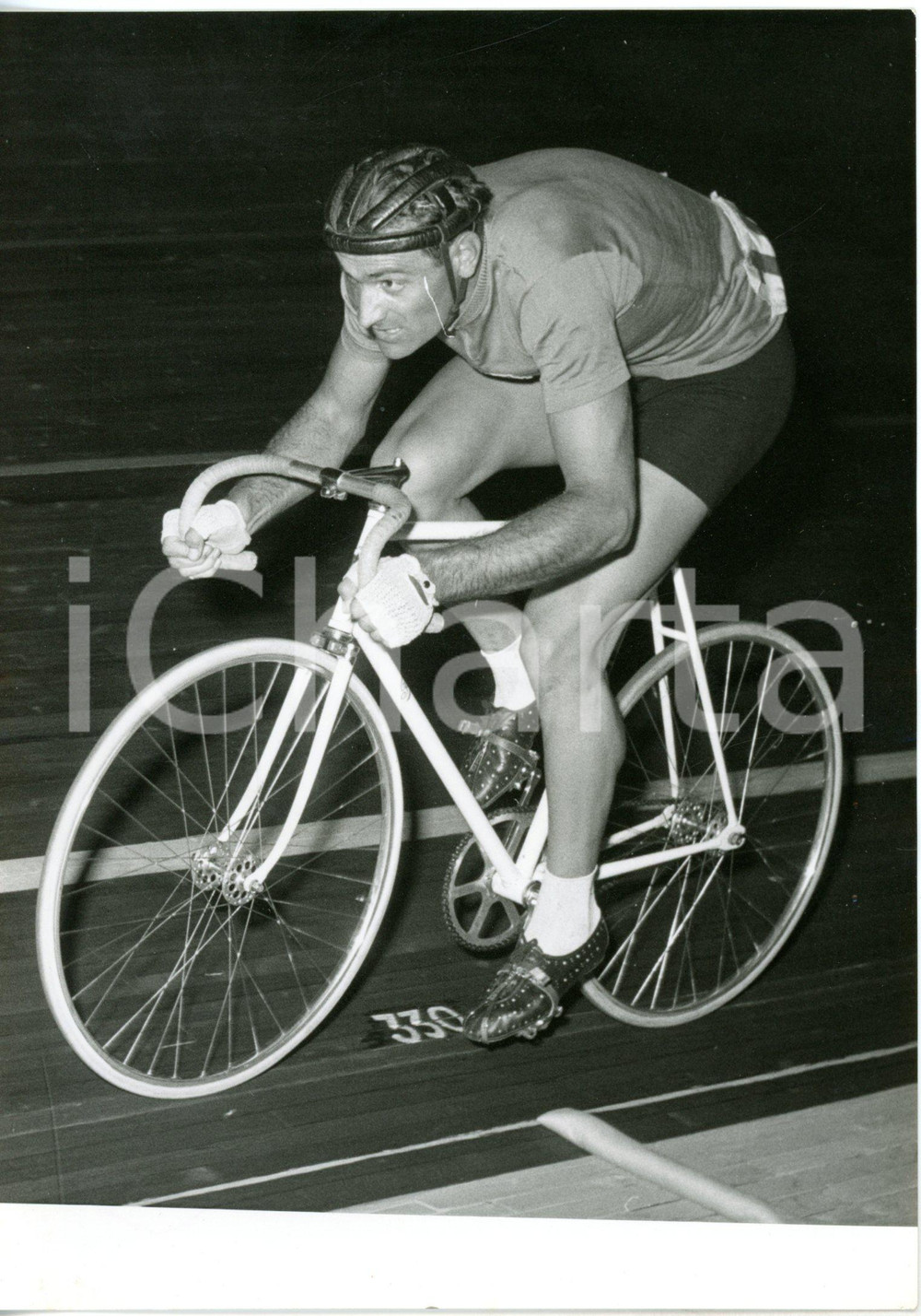 1955 MILANO Velodromo Vigorelli - CICLISMO SU PISTA - Donato PIAZZA in gara