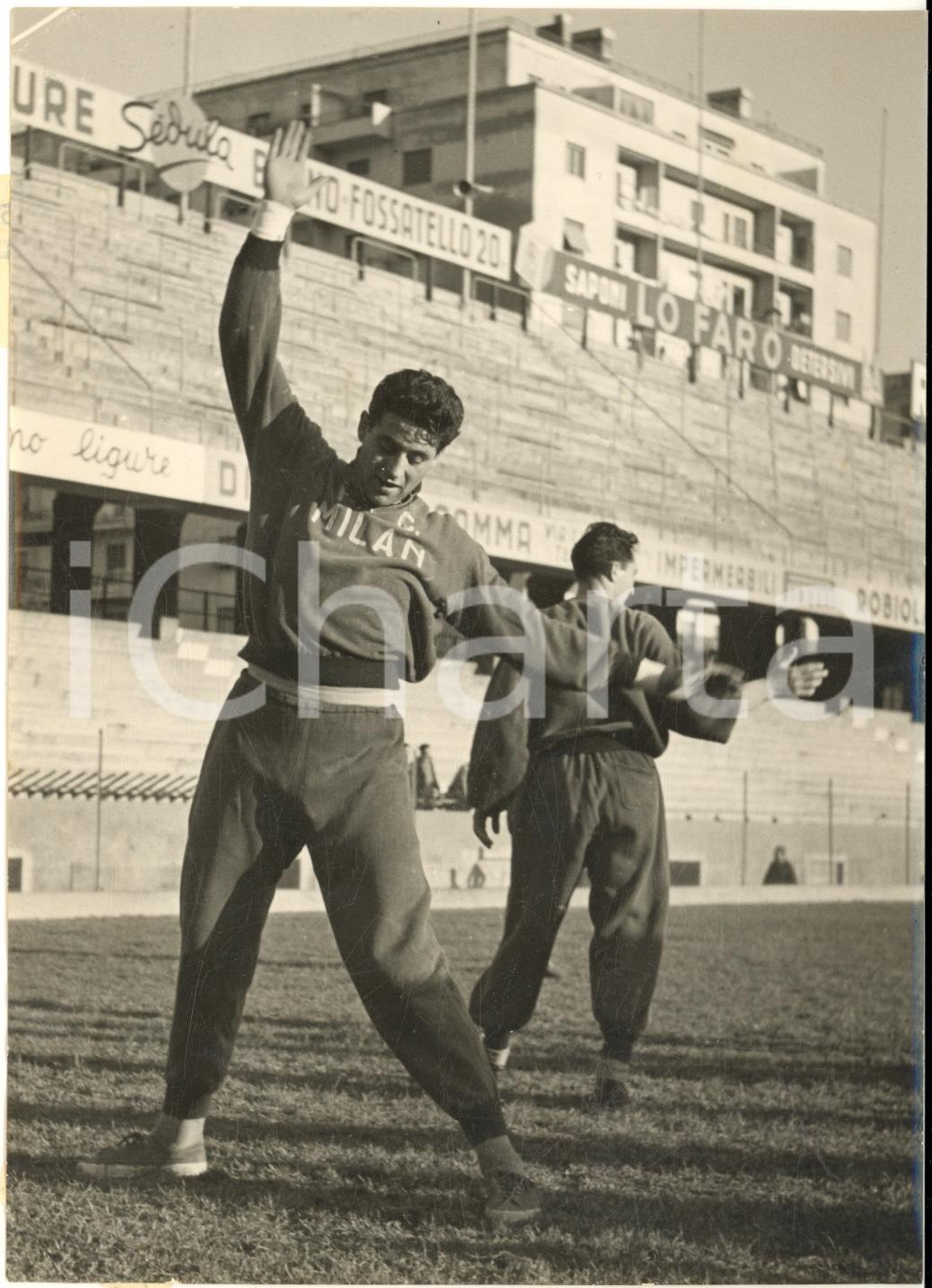 1953 GENOVA CALCIO Allenamento NAZIONALE - Lorenzo BUFFON con la tuta del MILAN