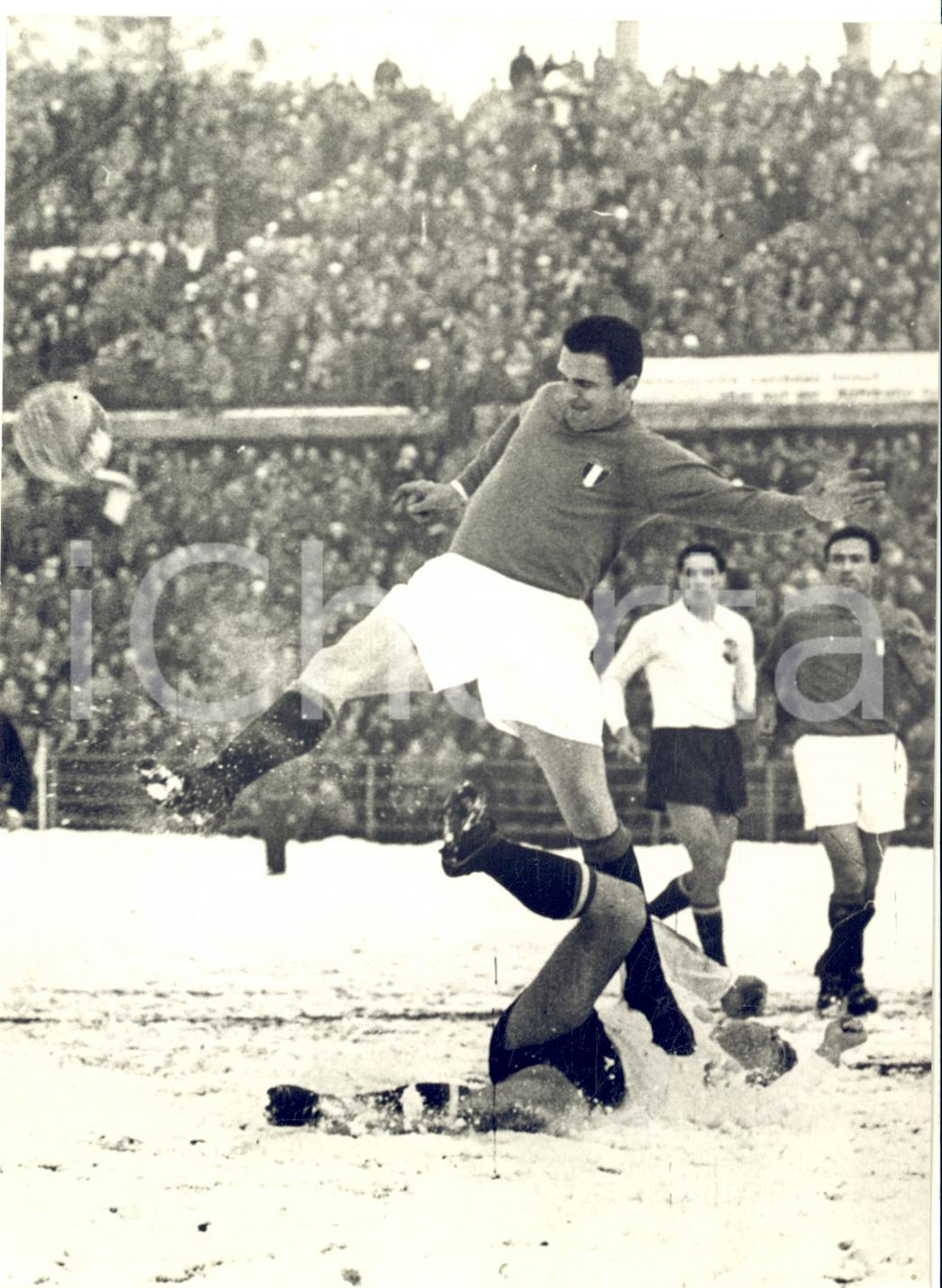 1958 CALCIO Coppa Internazionale - AUSTRIA-ITALIA Rino FERRARIO su Hans BUZEK