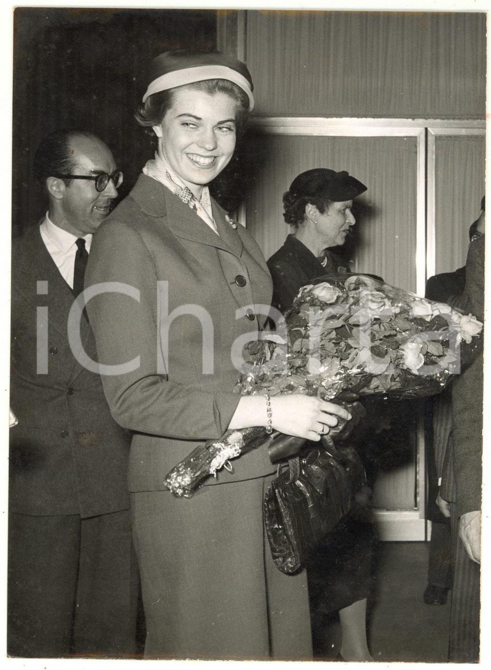 1956 ROMA Arrivo della principessa Margaretha di Svezia *Foto 13x18