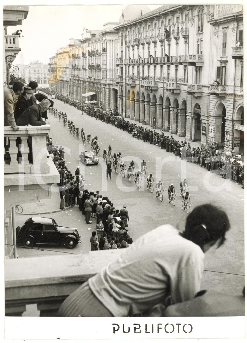1955 CUNEO CICLISMO 38° Giro d'Italia - Passaggio dei corridori in Corso Nizza