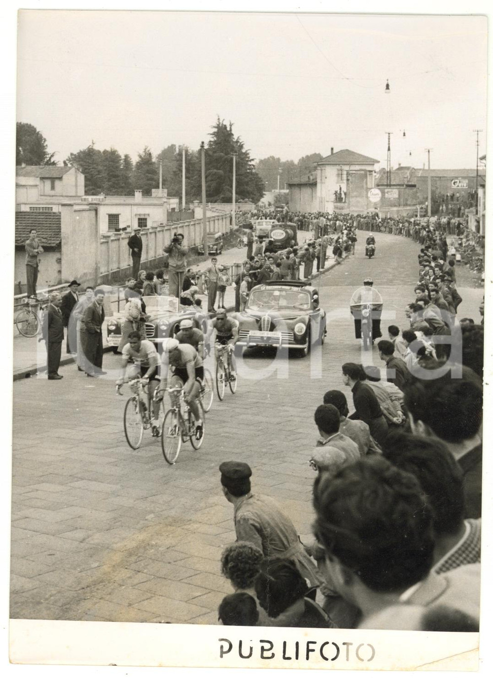 1955 NOVARA CICLISMO 38° Giro d'Italia 1^ tappa - Il gruppo dei fuggitivi *Foto