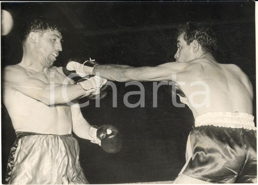 1954 MILANO BOXE Pesi Mosca - Nazzareno GIANNELLI batte Terry ALLEN - Foto 18x13