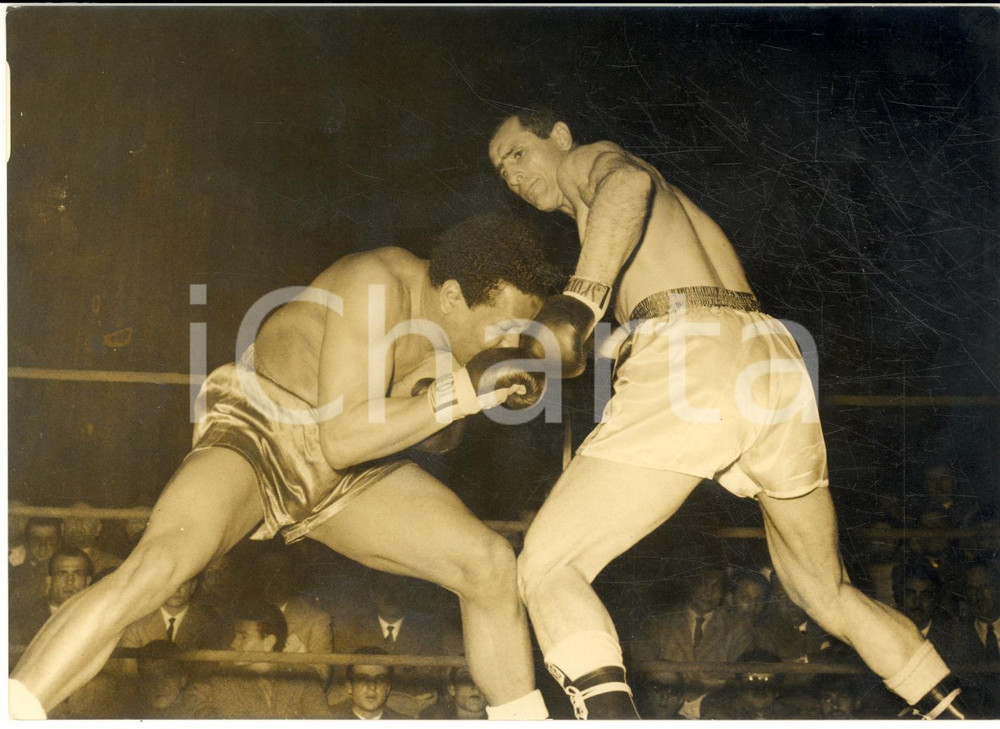 1957 SAINT-VINCENT BOXE Artenio CALZAVARA vs Don ELLIS - Foto 18x13 cm