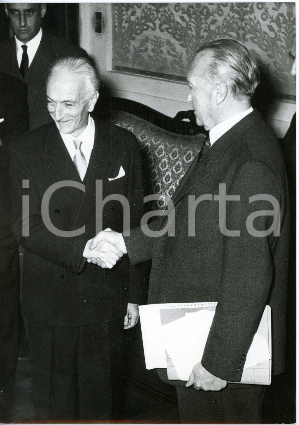 1960 ROMA Viminale - Presidente Antonio SEGNI accoglie Konrad ADENAUER  *Foto