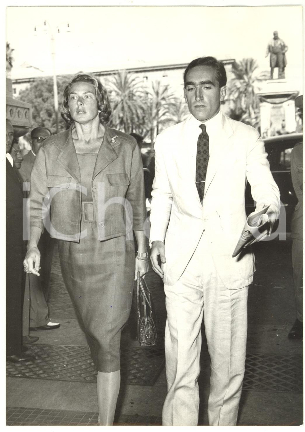 1959 ROMA Arrivo dell'attrice Ingrid BERGMAN in tribunale *Foto 13x18 cm