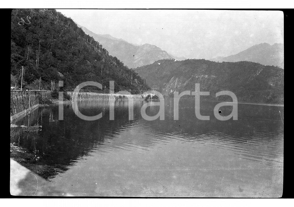 6x9cm NEGATIVO ORIGINALE* 1920 GARLATE (LC) Veduta del lago