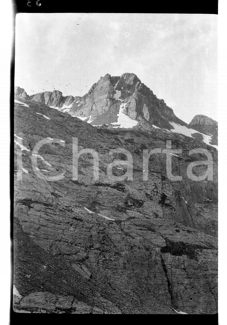 6x9cm NEGATIVO ORIGINALE * 1920 VALLE BREMBANA (BG) Monte Corno