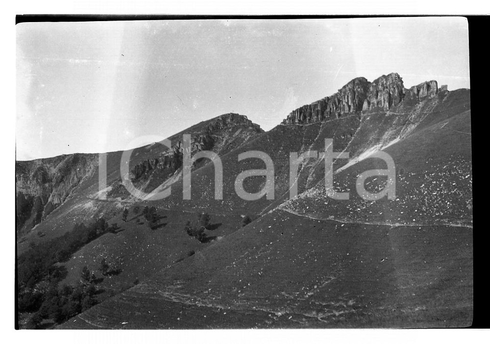 6x9cm NEGATIVO ORIGINALE * 1920 MONTE GENEROSO (Lugano) Veduta panoramica 