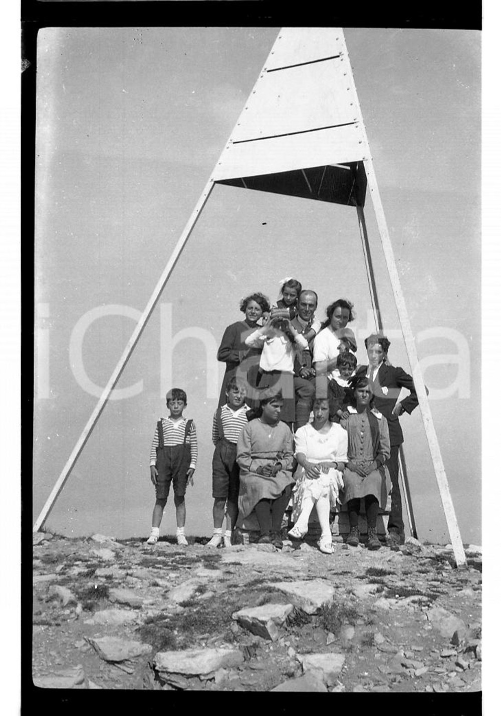 6x9cm NEGATIVO ORIGINALE * 1920 MONTE GENEROSO (LUGANO) In gita sul monte (4)