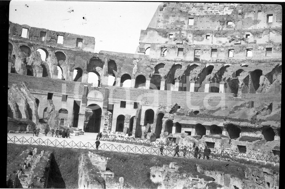 6x9cm NEGATIVO ORIGINALE * 1921 ROMA Amphitheatrum Flavium detto il "Colosseo"