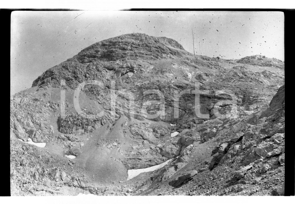 Fotografia d epoca originale 6x9cm NEGATIVO ORIGINALE 1921 FRIULI Sulle pendici del Monte Tricorno 1