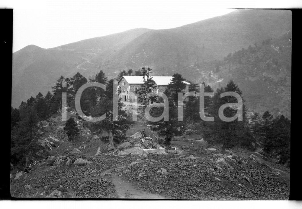 Fotografia d epoca originale 1921 PIZZO TRE SIGNORI BG Rifugio Tavecchia NEGATIVO ORIGINALE 1