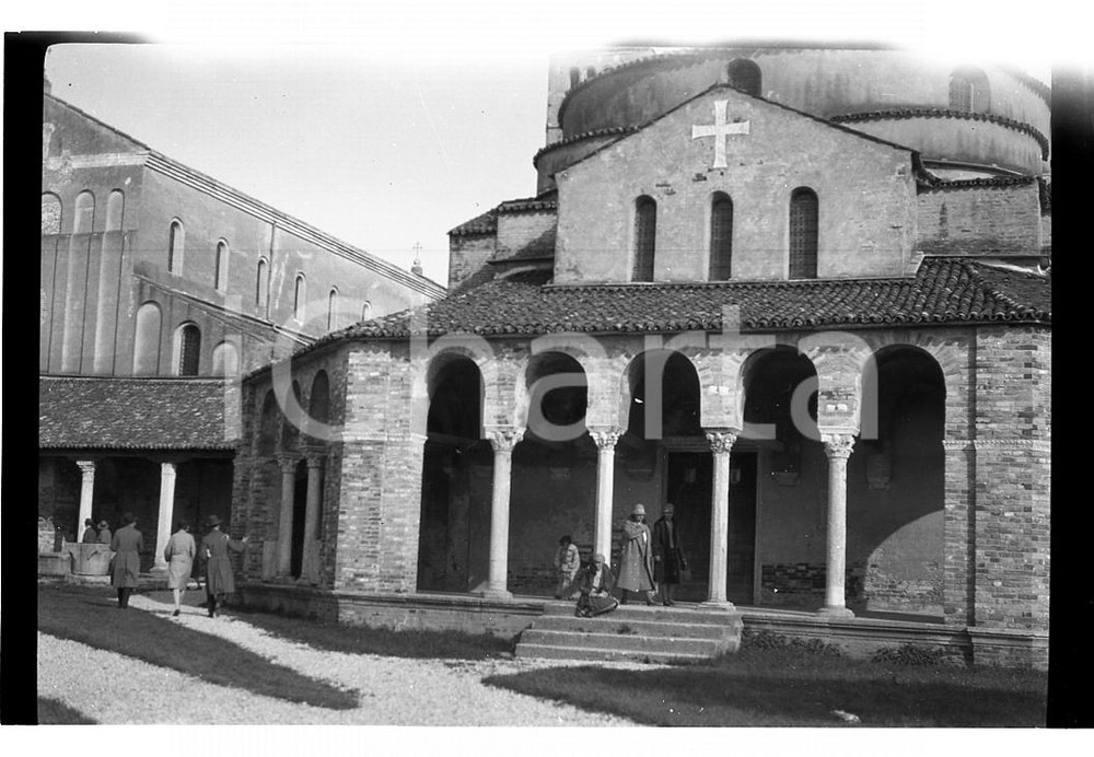 Fotografia d epoca originale 1928 TORCELLO VE Chiesa di Santa Fosca NEGATIVO ORIGINALE 1