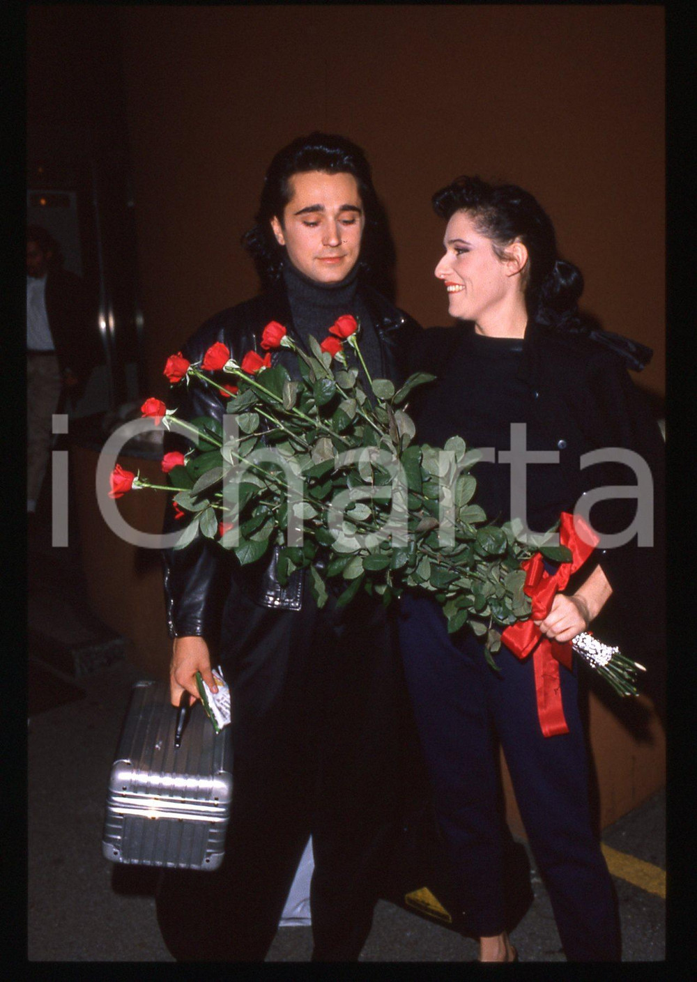 Fotografia d epoca originale 35mm vintage slide 1988 MUSICA Giovanni SCIALPI Scarlett VON WOLLENMANN 1