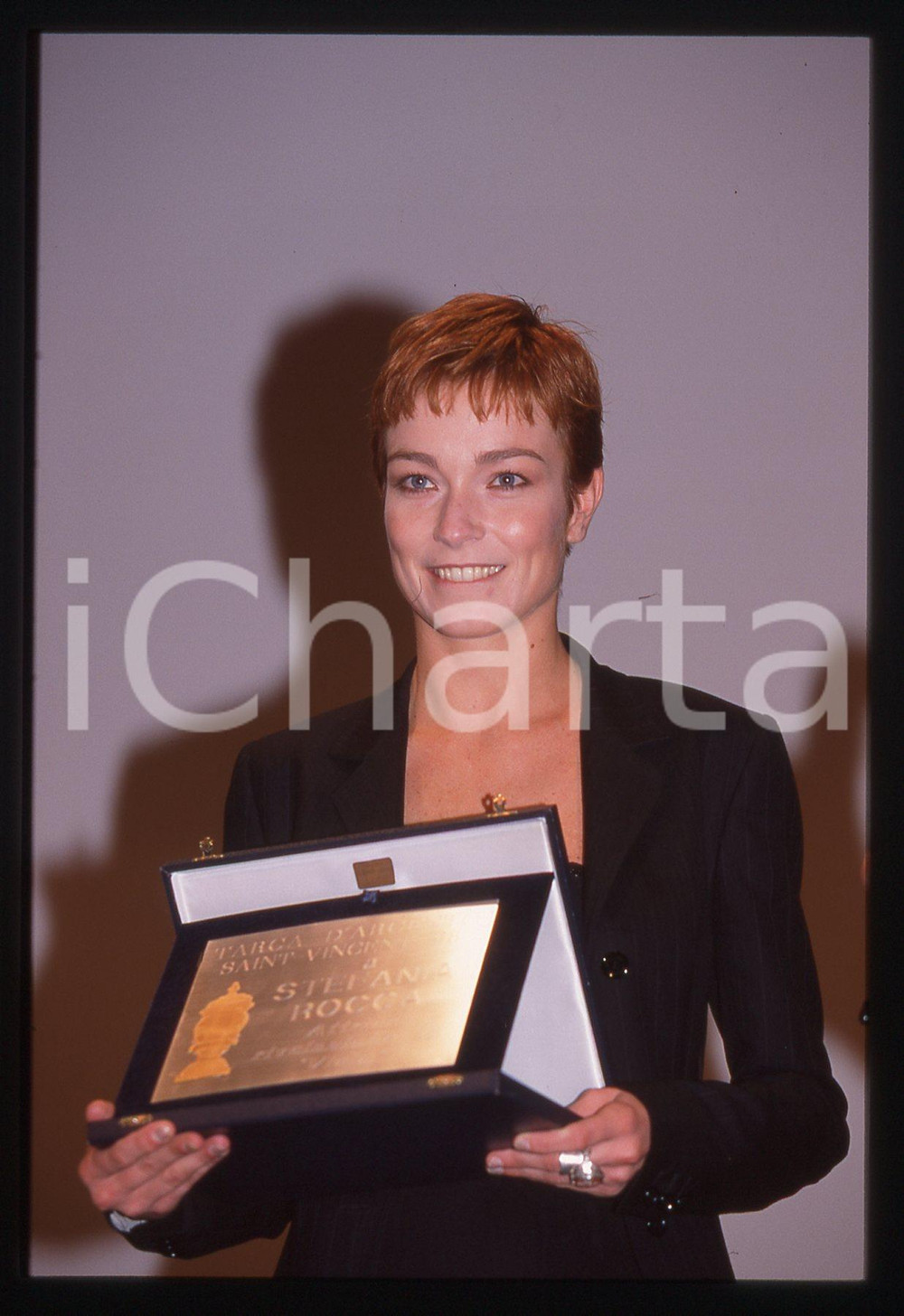 Fotografia d epoca originale 35mm vintage slide 1998 SAINT VINCENT Stefania ROCCA con la Targa D Argento 2 1