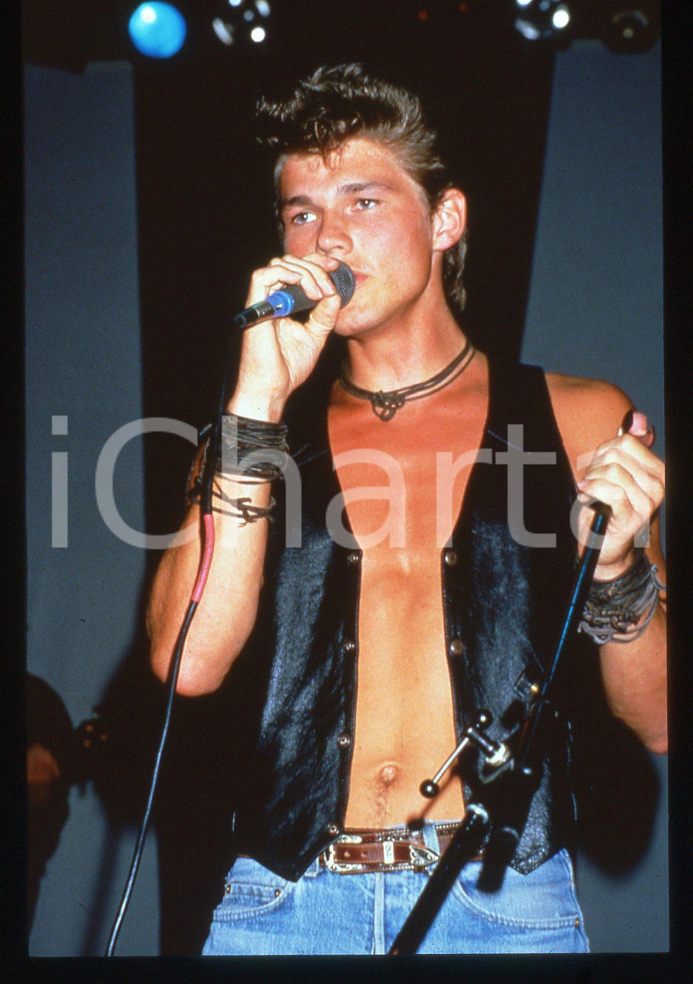 35mm vintage slide* 1990ca MUSICA Morten HARKET degli A-HA Ritratto (2)