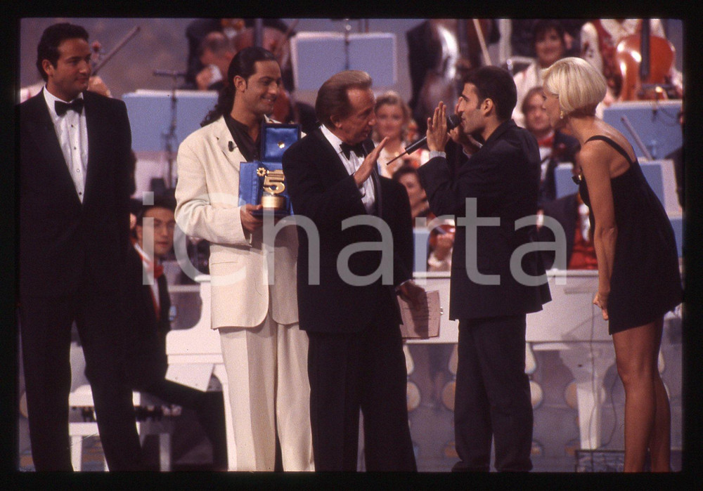 35mm vintage slide* 1994 CANALE 5 - FIORELLO Mike BONGIORNO Sal DA VINCI (1)